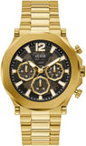 Buy Shop Guess Edge Chronograph Black Dial Gold Steel Strap Watch For Men - GW0539G2 USA Online