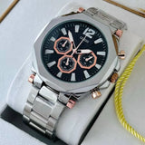 Buy Shop Guess Edge Chronograph Black Dial Silver Steel Strap Watch For Men - GW0539G1 USA Online