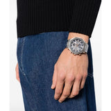 Buy Shop Guess Edge Chronograph Black Dial Silver Steel Strap Watch For Men - GW0539G1 USA Online
