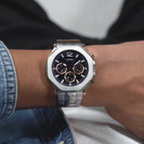 Buy Shop Guess Edge Chronograph Black Dial Silver Steel Strap Watch For Men - GW0539G1 USA Online