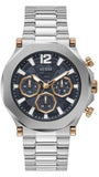 Buy Shop Guess Edge Chronograph Black Dial Silver Steel Strap Watch For Men - GW0539G1 USA Online
