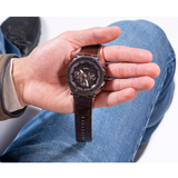 Buy Shop Guess Edge Chronograph Brown Dial Brown Leather Strap Watch For Men - GW0492G2 USA Online