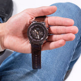 Buy Shop Guess Edge Chronograph Brown Dial Brown Leather Strap Watch For Men - GW0492G2 USA Online