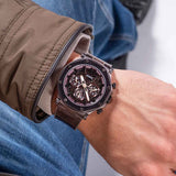 Buy Shop Guess Edge Chronograph Brown Dial Brown Leather Strap Watch For Men - GW0492G2 USA Online