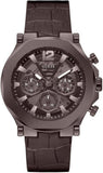 Buy Shop Guess Edge Chronograph Brown Dial Brown Leather Strap Watch For Men - GW0492G2 USA Online