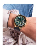 Buy Shop Guess Edge Chronograph Green Dial Black Leather Strap Watch For Men - GW0492G3 USA Online
