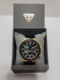 Buy Shop Guess Edge Chronograph Green Dial Black Leather Strap Watch For Men - GW0492G3 USA Online