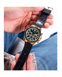 Buy Shop Guess Edge Chronograph Green Dial Black Leather Strap Watch For Men - GW0492G3 USA Online