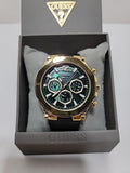 Buy Shop Guess Edge Chronograph Green Dial Black Leather Strap Watch For Men - GW0492G3 USA Online