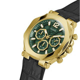 Buy Shop Guess Edge Chronograph Green Dial Black Leather Strap Watch For Men - GW0492G3 USA Online