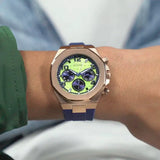 Buy Shop Guess Empire Analog Quartz Lime Green Dial Blue Silicon Strap Watch for Men - GW0583G3 USA Online