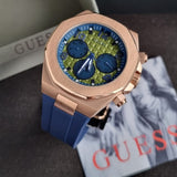 Buy Shop Guess Empire Analog Quartz Lime Green Dial Blue Silicon Strap Watch for Men - GW0583G3 USA Online