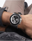 Buy Shop Guess Empire Chronograph Black Dial Black Silicon Strap Watch For Men - GW0583G1 USA Online
