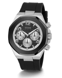 Buy Shop Guess Empire Chronograph Black Dial Black Silicon Strap Watch For Men - GW0583G1 USA Online