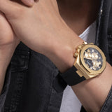 Buy Shop Guess Empire Chronograph Quartz Black Dial Black Silicon Strap Watch For Men - GW0583G2 USA Online