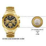 Buy Shop Guess Empire Quartz Black Dial Gold Steel Strap Watch For Men - GW0489G2 USA Online