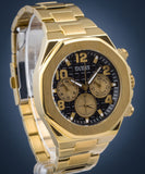 Buy Shop Guess Empire Quartz Black Dial Gold Steel Strap Watch For Men - GW0489G2 USA Online