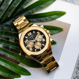 Buy Shop Guess Empire Quartz Black Dial Gold Steel Strap Watch For Men - GW0489G2 USA Online
