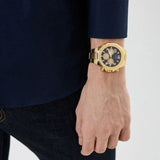 Buy Shop Guess Empire Quartz Black Dial Gold Steel Strap Watch For Men - GW0489G2 USA Online