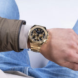 Buy Shop Guess Empire Quartz Black Dial Gold Steel Strap Watch For Men - GW0489G2 USA Online