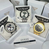 Buy Shop Guess Empire Quartz Black Dial Silver Steel Strap Watch For Men - GW0489G1 USA Online
