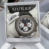 Buy Shop Guess Empire Quartz Black Dial Silver Steel Strap Watch For Men - GW0489G1 USA Online