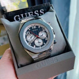 Buy Shop Guess Empire Quartz Black Dial Silver Steel Strap Watch For Men - GW0489G1 USA Online