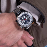 Buy Shop Guess Empire Quartz Black Dial Silver Steel Strap Watch For Men - GW0489G1 USA Online
