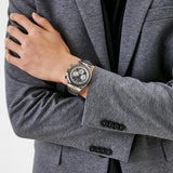 Buy Shop Guess Empire Quartz Black Dial Silver Steel Strap Watch For Men - GW0489G1 USA Online