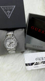 Buy Shop Guess Enchanting Diamonds Silver Dial Silver Steel Strap Watch for Women - W0305L1 USA Online