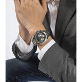 Buy Shop Guess Equity Analog Black Dial Silver Steel Strap Watch For Men - GW0703G1 USA Online