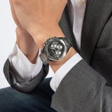 Buy Shop Guess Equity Analog Black Dial Silver Steel Strap Watch For Men - GW0703G1 USA Online