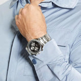 Buy Shop Guess Equity Analog Black Dial Silver Steel Strap Watch For Men - GW0703G1 USA Online