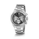 Buy Shop Guess Equity Analog Black Dial Silver Steel Strap Watch For Men - GW0703G1 USA Online