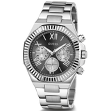 Buy Shop Guess Equity Analog Black Dial Silver Steel Strap Watch For Men - GW0703G1 USA Online