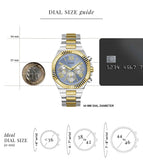 Buy Shop Guess Equity Analog Blue Dial Two Tone Steel Strap Watch For Men - GW0703G3 USA Online