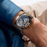 Buy Shop Guess Equity Analog Blue Dial Two Tone Steel Strap Watch For Men - GW0703G3 USA Online