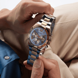 Buy Shop Guess Equity Analog Blue Dial Two Tone Steel Strap Watch For Men - GW0703G3 USA Online