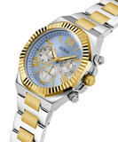 Buy Shop Guess Equity Analog Blue Dial Two Tone Steel Strap Watch For Men - GW0703G3 USA Online