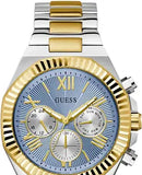 Buy Shop Guess Equity Analog Blue Dial Two Tone Steel Strap Watch For Men - GW0703G3 USA Online