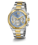 Buy Shop Guess Equity Analog Blue Dial Two Tone Steel Strap Watch For Men - GW0703G3 USA Online