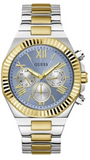 Buy Shop Guess Equity Analog Blue Dial Two Tone Steel Strap Watch For Men - GW0703G3 USA Online