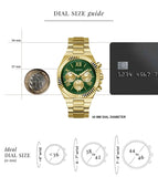 Buy Shop Guess Equity Analog Green Dial Gold Steel Strap Watch For Men - GW0703G2 USA Online