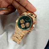 Buy Shop Guess Equity Analog Green Dial Gold Steel Strap Watch For Men - GW0703G2 USA Online