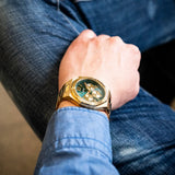 Buy Shop Guess Equity Analog Green Dial Gold Steel Strap Watch For Men - GW0703G2 USA Online