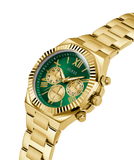 Buy Shop Guess Equity Analog Green Dial Gold Steel Strap Watch For Men - GW0703G2 USA Online