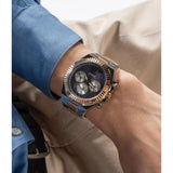 Buy Shop Guess Equity Multifunction Black Dial Two Tone Steel Strap Watch For Men - GW0703G4 USA Online