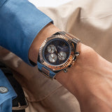 Buy Shop Guess Equity Multifunction Black Dial Two Tone Steel Strap Watch For Men - GW0703G4 USA Online