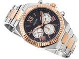 Buy Shop Guess Equity Multifunction Black Dial Two Tone Steel Strap Watch For Men - GW0703G4 USA Online