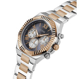 Buy Shop Guess Equity Multifunction Black Dial Two Tone Steel Strap Watch For Men - GW0703G4 USA Online